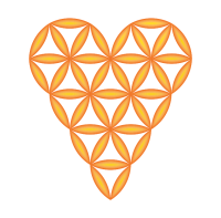 Sacred heart 3D orange