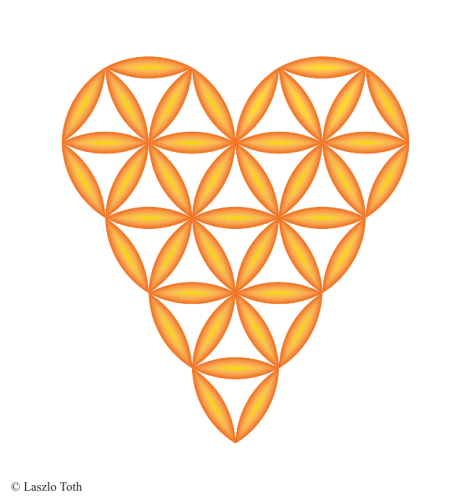 Sacred heart 3D orange